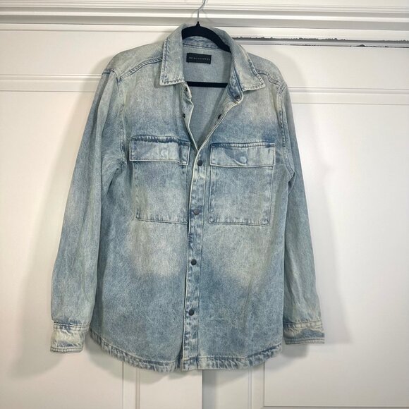 No Boundaries Jackets & Blazers - Light Wash Oversized Denim 100% Cotton Jacket Shacket - Small